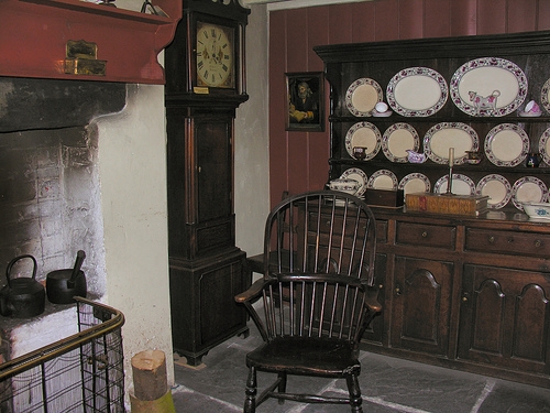 Kitchen with slate floor and dresser